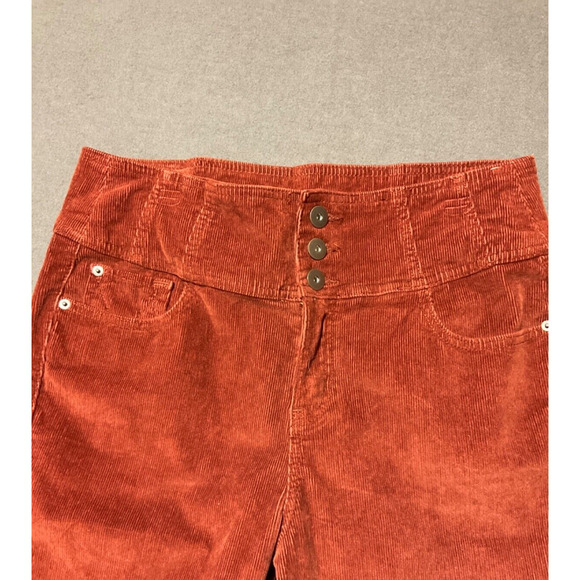 No Boundaries Pant Womens 17 High Rise Sculpting Corduroy Rust Color - Picture 2 of 7